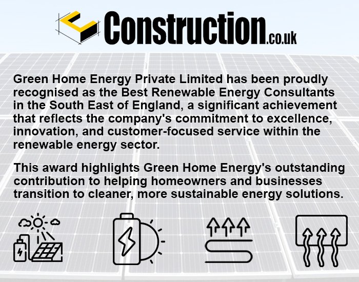 Winner Of Best Renewable Energy Contractor 2025 - South-east England